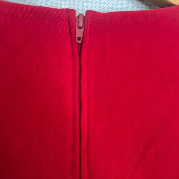 Fashion Bug Power Red Velvet Attached Embroidered Jacket Dress Sz 10P - Picture 7 of 11